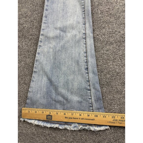 AC For AG Jeans Womens 4 28 Light Wash Flare Bell Bottom Distressed Raw Hem - Picture 6 of 9